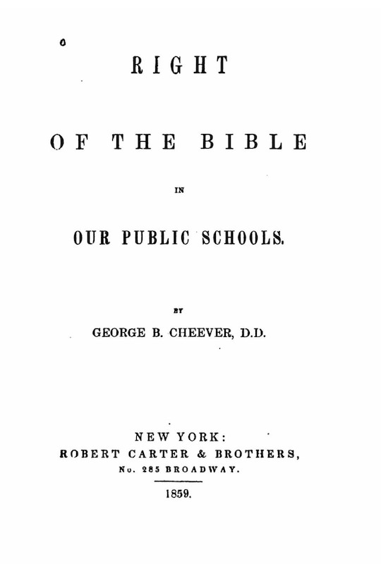 Front cover_Right of the Bible in our public schools