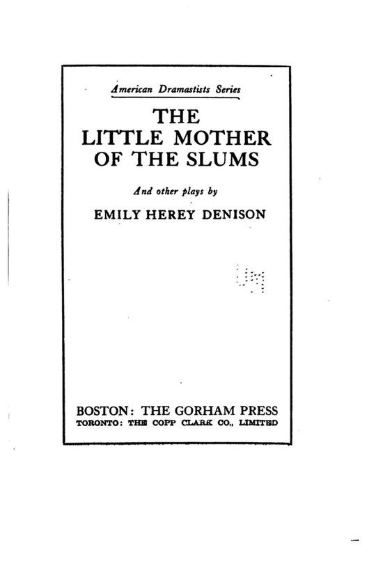 Front cover_The little mother of the slums, and other plays