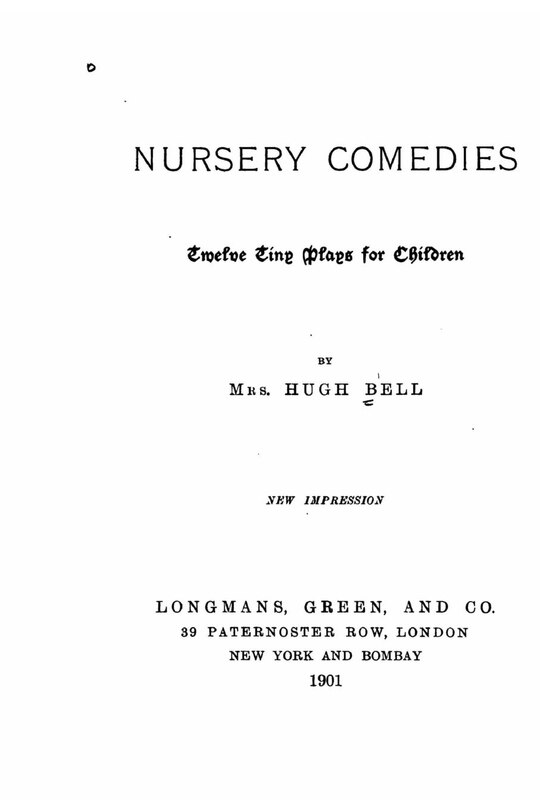 Couverture_Nursery Comedies, Twelve Tiny Plays for Children