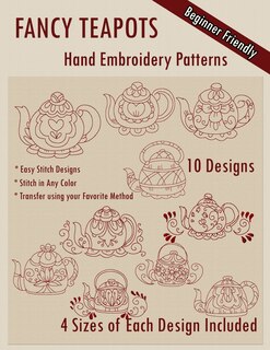 Fancy Teapots Hand Embroidery Patterns