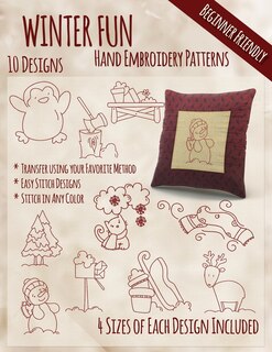 Front cover_Winter Fun Hand Embroidery Patterns
