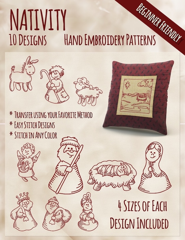 Couverture_Nativity Hand Embroidery Patterns
