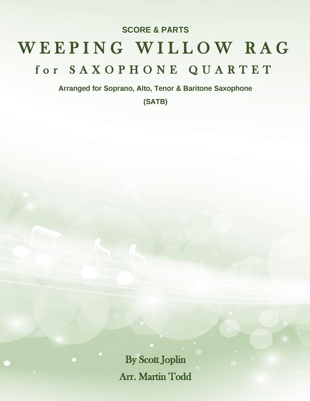 Front cover_Weeping Willow Rag for Saxophone Quartet (SATB)