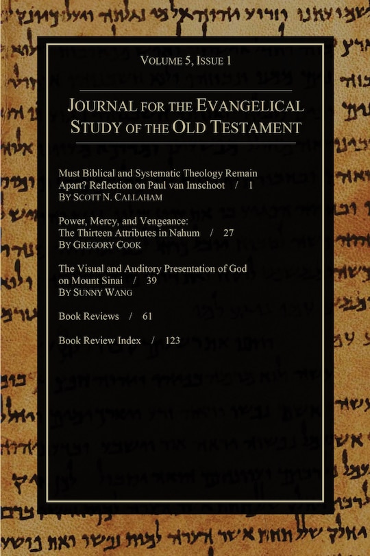 Couverture_Journal for the Evangelical Study of the Old Testament, 5.1