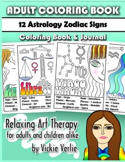 Front cover_Adult Coloring Book: 12 Zodiac Astrology Signs
