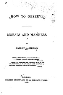 Couverture_How to Observe, Morals and Manners