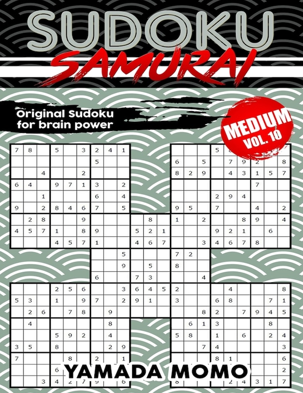 Sudoku Samurai Medium: Original Sudoku For Brain Power Vol. 10: Include 500 Puzzles Sudoku Samurai Medium Level