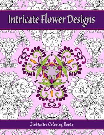 Intricate Flower Designs: Adult Coloring Book with floral kaleidoscope designs