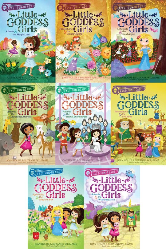 Little Goddess Girls Hello Brick Road Collection (Boxed Set): Athena & the Magic Land; Persephone & the Giant Flowers; Aphrodite & the Gold Apple; Artemis & the Awesome Animals; Athena & the Island Enchantress; Persephone & the Evil King; Aphrodite & the Magical Box; Artemis & the Wishing Kitten (QUIX Books)