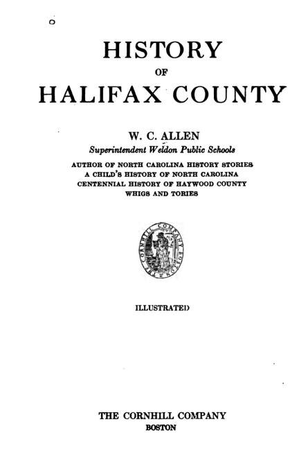 Couverture_History of Halifax County