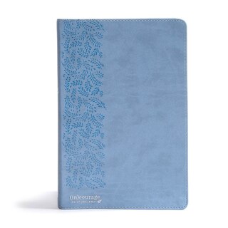 Front cover_CSB (in)courage Devotional Bible, Blue LeatherTouch Indexed