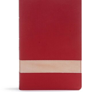 Couverture_Csb Large Print Personal Size Reference Bible, Crimson/tan Leathertouch