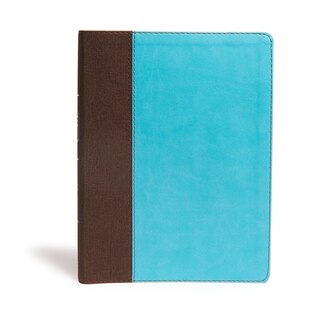 Front cover_CSB Life Essentials Interactive Study Bible, Brown/Sky LeatherTouch, Indexed