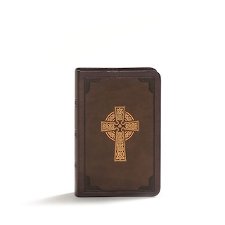 Front cover_Kjv Large Print Compact Reference Bible, Celtic Cross Brown Leathertouch