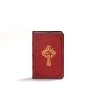 Front cover_Kjv Large Print Compact Reference Bible, Celtic Cross Crimson Leathertouch