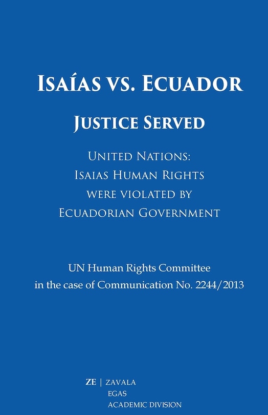Front cover_Isaías vs. Ecuador