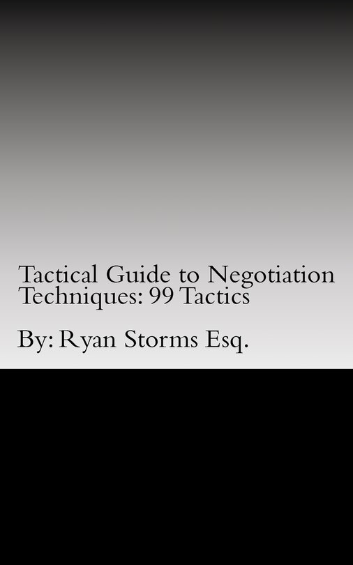Front cover_Tactical Guide to Negotiation Techniques