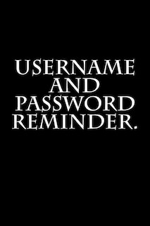 Front cover_Username and Password reminder.