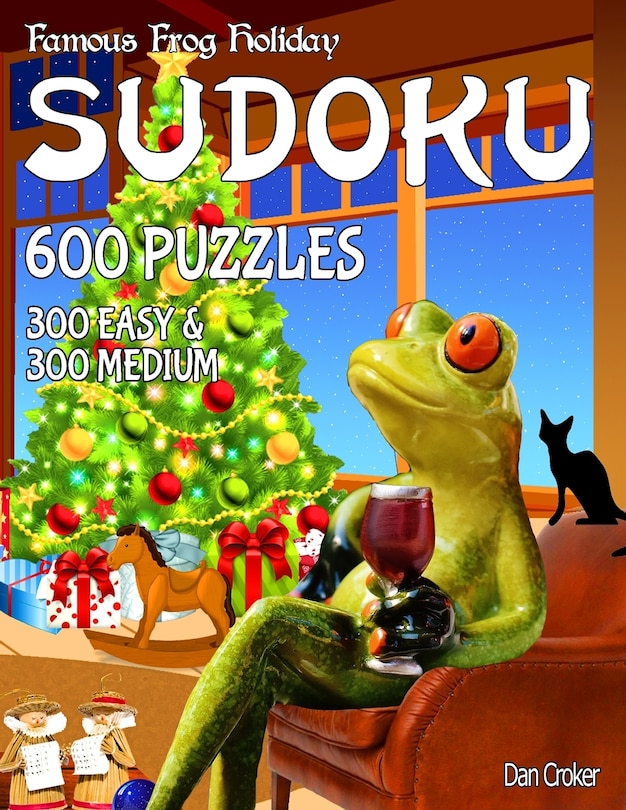 Front cover_Famous Frog Holiday Sudoku 600 Puzzles, 300 Easy and 300 Medium