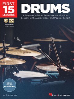Front cover_First 15 Lessons - Drums Book/Online Media