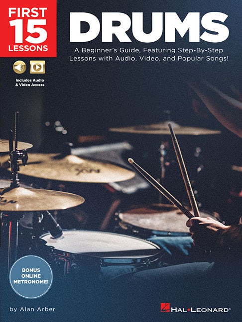 Front cover_First 15 Lessons - Drums Book/Online Media