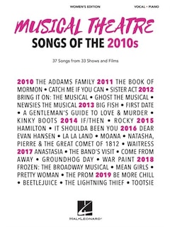 Front cover_Musical Theatre Songs of the 2010s: Women's Edition - 37 Songs from 33 Shows and Films Arranged for Voice with Piano Accompaniment
