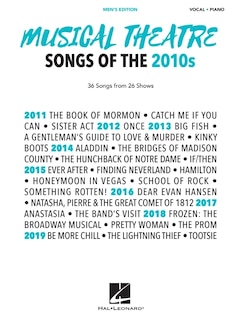 Front cover_Musical Theatre Songs of the 2010s: Men's Edition: 36 Songs from 26 Shows - Arrangements for Voice with Piano Accompaniment