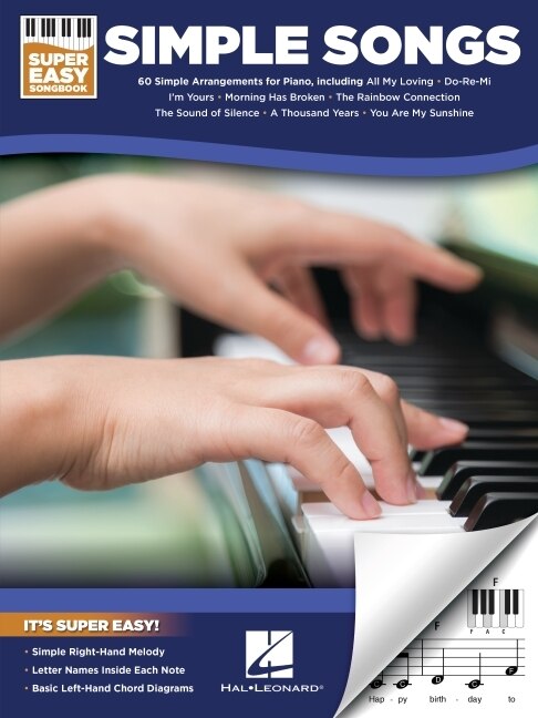 Front cover_Simple Songs - Super Easy Songbook With Lyrics For 60 Favorite Songs