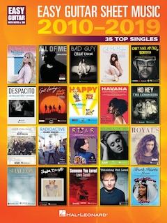 Front cover_Easy Guitar Sheet Music 2010-2019: 35 Top Singles Arranged with Notes & Tab & Lyrics