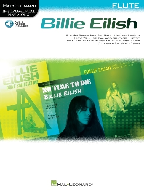 Front cover_Billie Eilish Instrumental Play-along Book/online Audio For Flute