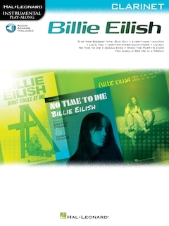 Front cover_Billie Eilish Instrumental Play-along Book/online Audio For Clarinet