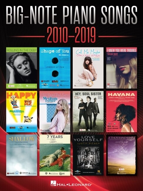 Couverture_Big-note Piano Songs 2010-2019 - Easy Piano Songbook With Large Notation And Lyrics