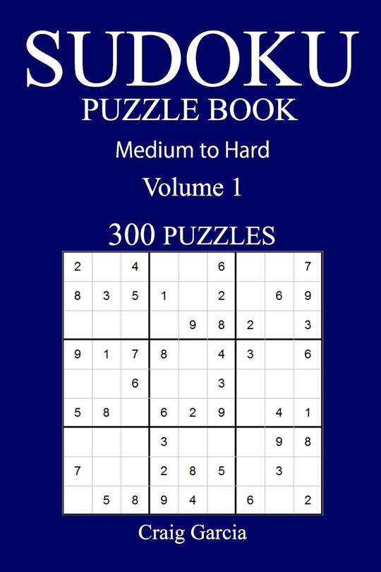 Front cover_300 Medium to Hard Sudoku Puzzle Book