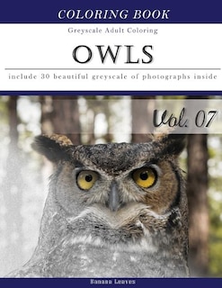 Owls World: Animal Gray Scale Photo Adult Coloring Book, Mind Relaxation Stress Relief Coloring Book Vol7: Series of coloring book for adults and grown up, 8.5 x 11 (21.59 x 27.94 cm)