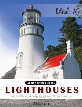 Lighthouses: Places Grey Scale Photo Adult Coloring Book, Mind Relaxation Stress Relief Coloring Book Vol10.: Series of coloring book for adults, grown up, and kids 8.5 x 11 (21.59 x 27.94 cm)