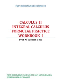 Front cover_Integral Calculus Formulae Practice Workbook