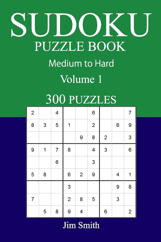 Front cover_300 Medium to Hard Sudoku Puzzle Book