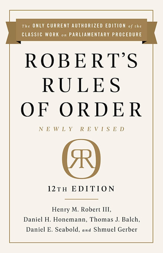 Front cover_Robert's Rules Of Order Newly Revised, 12th Edition