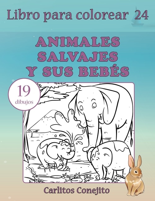 Front cover_Libro para colorear Animales Salvajes y sus Bebés