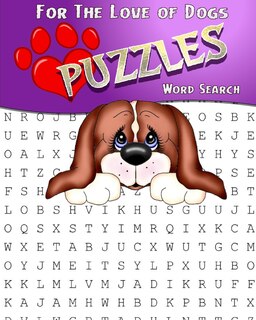 Front cover_For The Love Of Dogs Word Search Puzzles