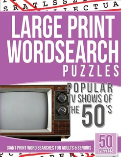 Front cover_Large Print Wordsearches Puzzles Popular TV Shows of the 50s