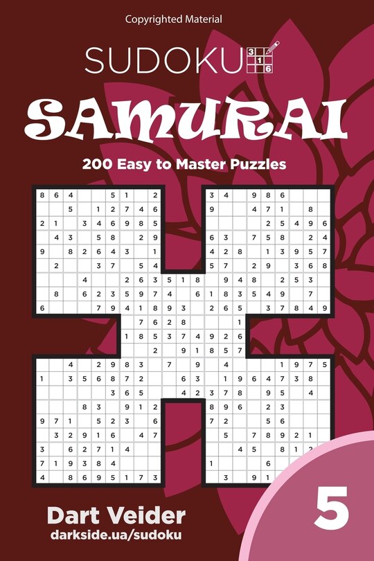 Front cover_Sudoku Samurai - 200 Easy to Master Puzzles (Volume 5)