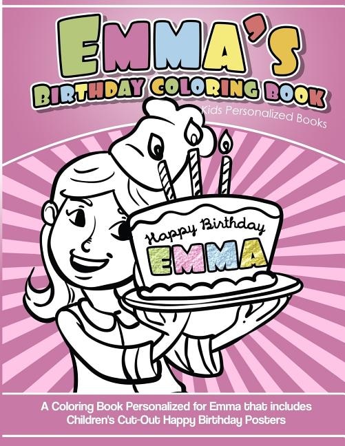 Couverture_Emma's Birthday Coloring Book Kids Personalized Books