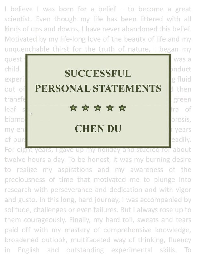 Front cover_Successful Personal Statements