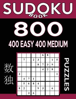 Front cover_Sudoku Book 800 Puzzles, 400 Easy and 400 Medium