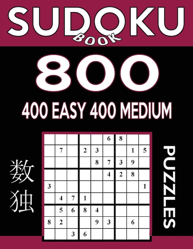 Front cover_Sudoku Book 800 Puzzles, 400 Easy and 400 Medium