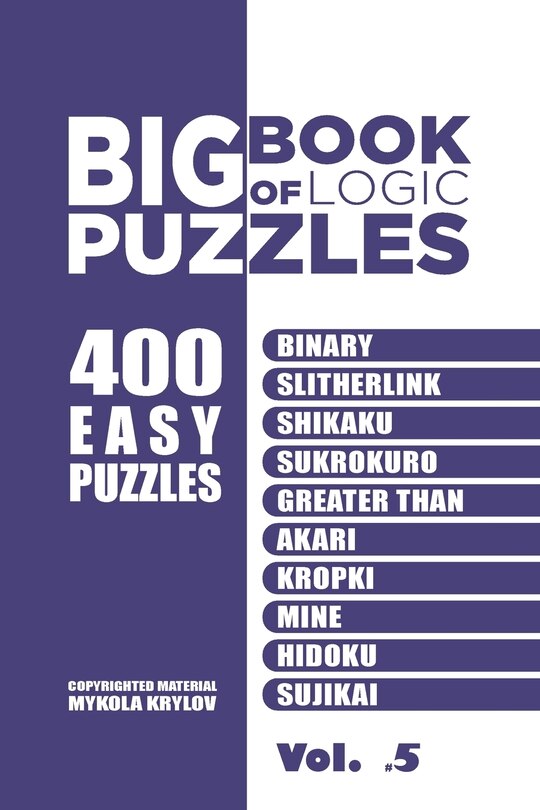 Couverture_Big Book Of Logic Puzzles - 400 Easy Puzzles