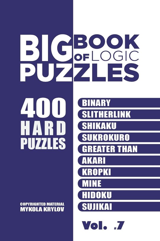 Couverture_Big Book Of Logic Puzzles - 400 Hard Puzzles