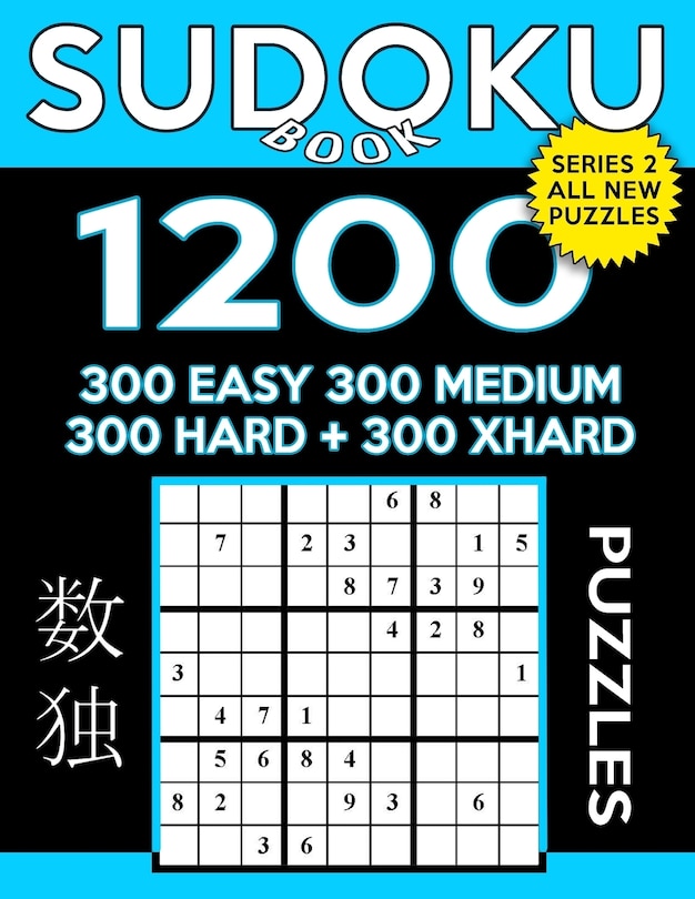Front cover_Sudoku Book 1,200 Puzzles, 300 Easy, 300 Medium, 300 Hard and 300 Extra Hard