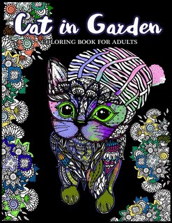Front cover_Cat in Garden Coloring Book For Adults